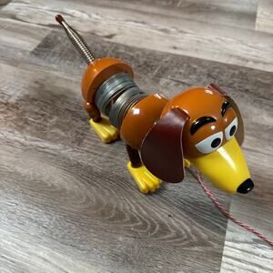Vintage 90s Slinky Dachshund Pull Toy Plastic Spring Body Wiener Dog